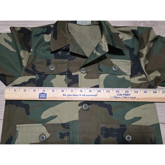 Military Army BDU GI Camo Field Jacket Shirt Woodland Kids Fatigues Size 10 - Picture 4 of 4